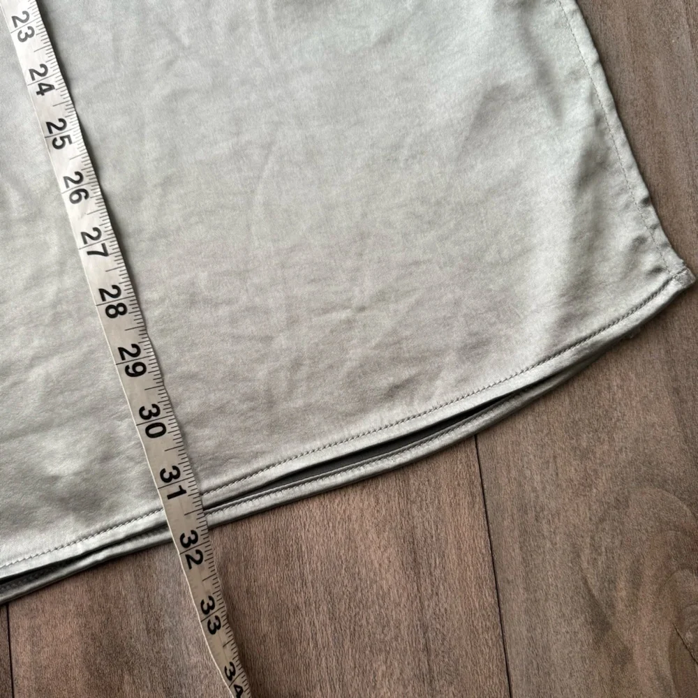 NWT Gap women’s pull on satin midi skirt Sage metallic size XXL - Picture 6 of 8